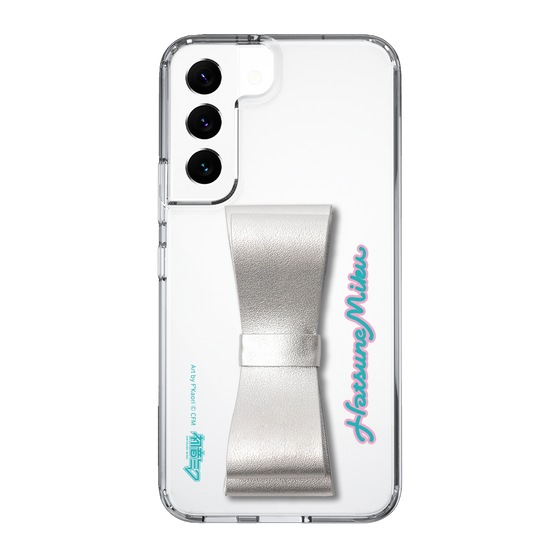 Slim Protection Case - STAND & RING RIBBON Silver［ HATSUNE MIKU - Ribbon - Logo ］