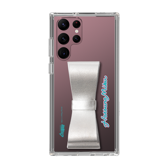 Slim Protection Case - STAND & RING RIBBON Silver［ HATSUNE MIKU - Ribbon - Logo ］