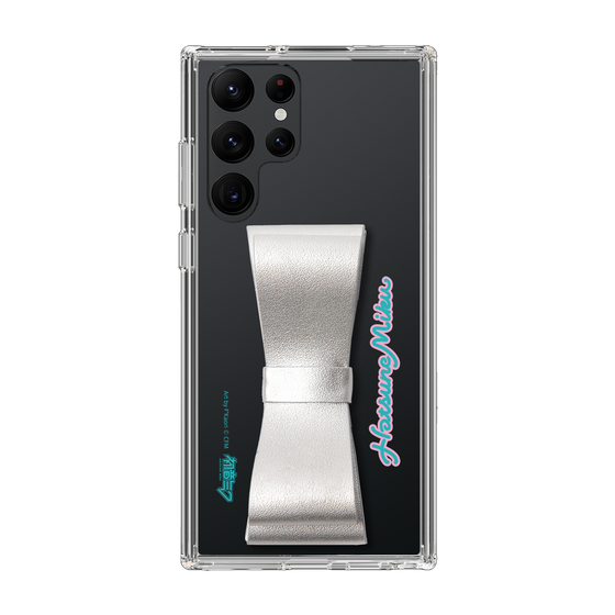 Slim Protection Case - STAND & RING RIBBON Silver［ HATSUNE MIKU - Ribbon - Logo ］
