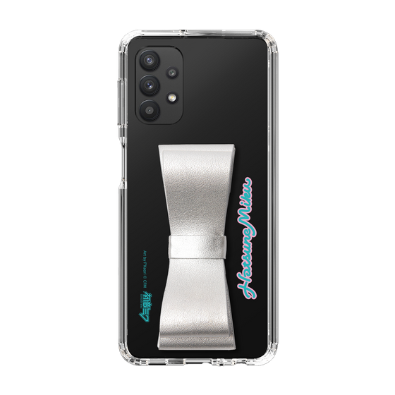 Slim Protection Case - STAND & RING RIBBON Silver［ HATSUNE MIKU - Ribbon - Logo ］