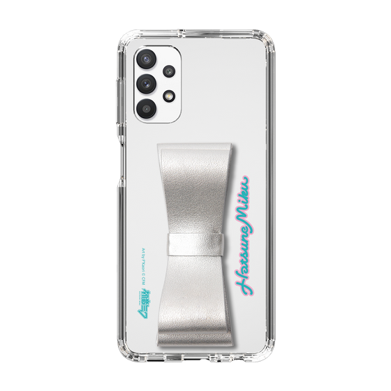 Slim Protection Case - STAND & RING RIBBON Silver［ HATSUNE MIKU - Ribbon - Logo ］