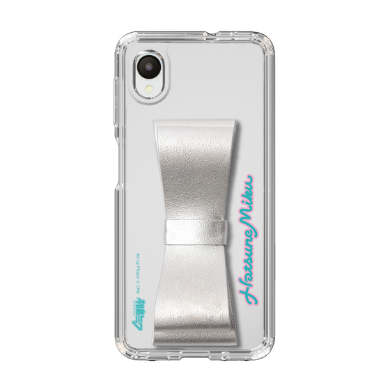 Slim Protection Case - STAND & RING RIBBON Silver［ HATSUNE MIKU - Ribbon - Logo ］
