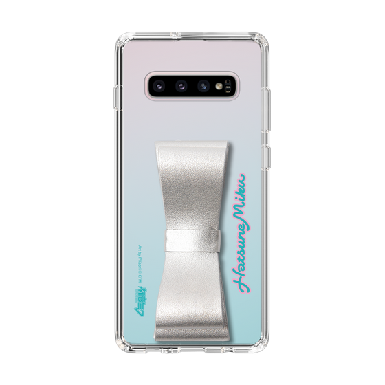 Slim Protection Case - STAND & RING RIBBON Silver［ HATSUNE MIKU - Ribbon - Logo ］