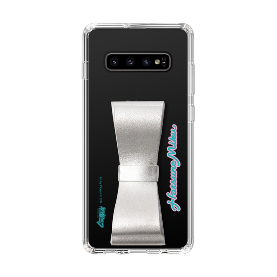 Slim Protection Case - STAND & RING RIBBON Silver［ HATSUNE MIKU - Ribbon - Logo ］