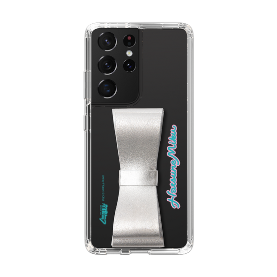 Slim Protection Case - STAND & RING RIBBON Silver［ HATSUNE MIKU - Ribbon - Logo ］