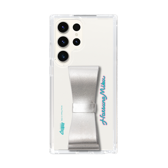 Slim Protection Case - STAND & RING RIBBON Silver［ HATSUNE MIKU - Ribbon - Logo ］
