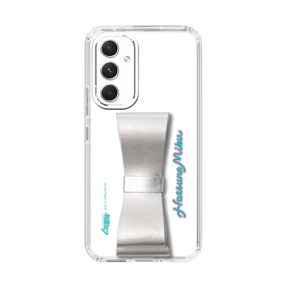 Slim Protection Case - STAND & RING RIBBON Silver［ HATSUNE MIKU - Ribbon - Logo ］