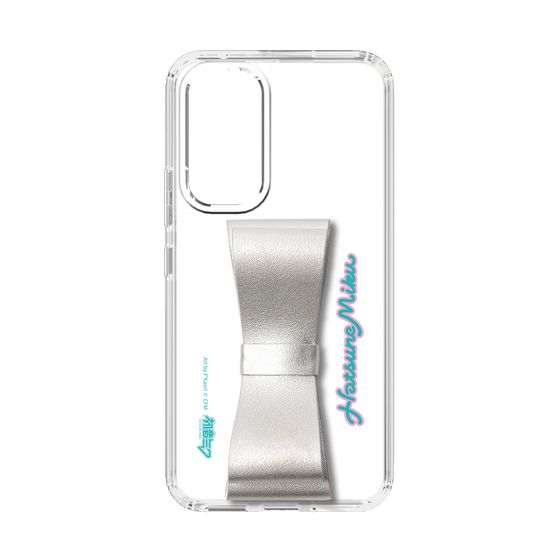 Slim Protection Case - STAND & RING RIBBON Silver［ HATSUNE MIKU - Ribbon - Logo ］