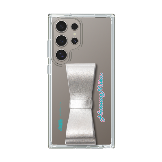 Slim Protection Case - STAND & RING RIBBON Silver［ HATSUNE MIKU - Ribbon - Logo ］