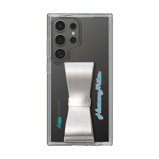 Slim Protection Case - STAND & RING RIBBON Silver［ HATSUNE MIKU - Ribbon - Logo ］
