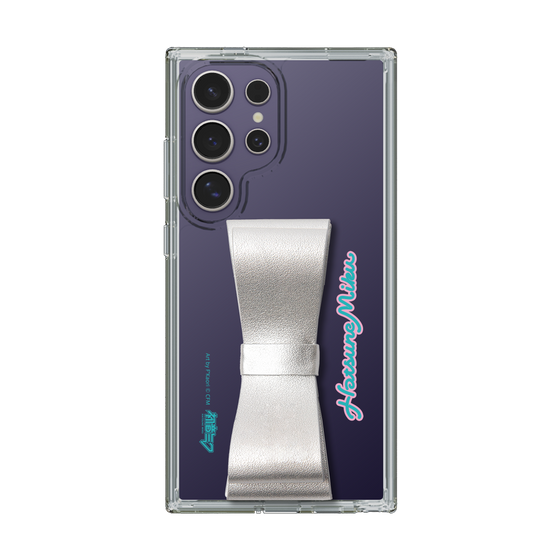 Slim Protection Case - STAND & RING RIBBON Silver［ HATSUNE MIKU - Ribbon - Logo ］