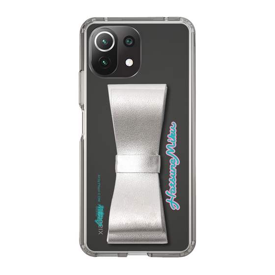 Slim Protection Case - STAND & RING RIBBON Silver［ HATSUNE MIKU - Ribbon - Logo ］