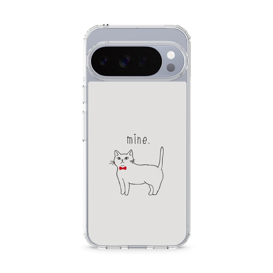 Slim Protection Case［ Bow Tie Cat - White ］