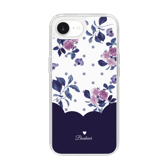 Slim Protection Case［ Twin Dot Flower - Navy ］