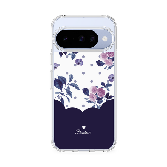 Slim Protection Case［ Twin Dot Flower - Navy ］
