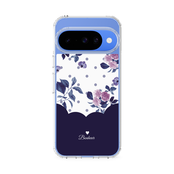 Slim Protection Case［ Twin Dot Flower - Navy ］