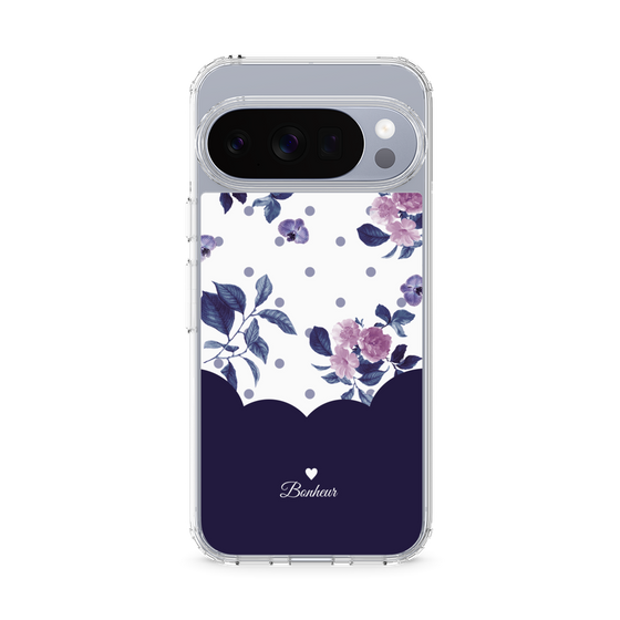 Slim Protection Case［ Twin Dot Flower - Navy ］