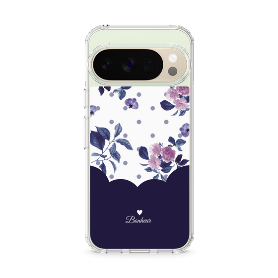 Slim Protection Case［ Twin Dot Flower - Navy ］