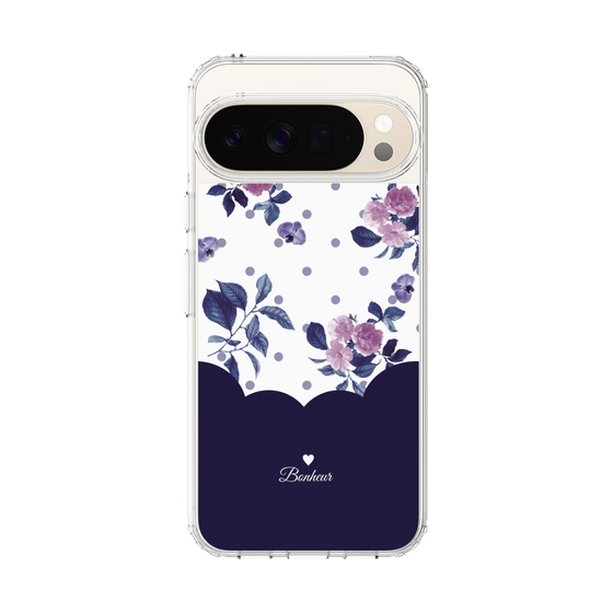 Slim Protection Case［ Twin Dot Flower - Navy ］