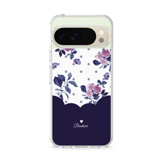 Slim Protection Case［ Twin Dot Flower - Navy ］