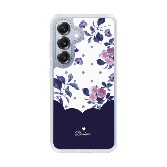 Slim Protection Case［ Twin Dot Flower - Navy ］