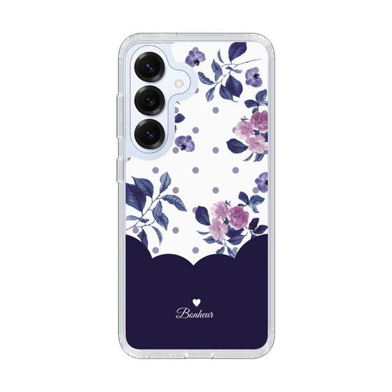 Slim Protection Case［ Twin Dot Flower - Navy ］