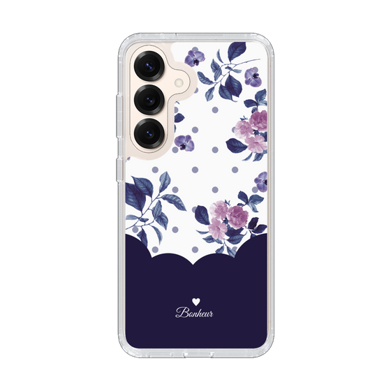 Slim Protection Case［ Twin Dot Flower - Navy ］