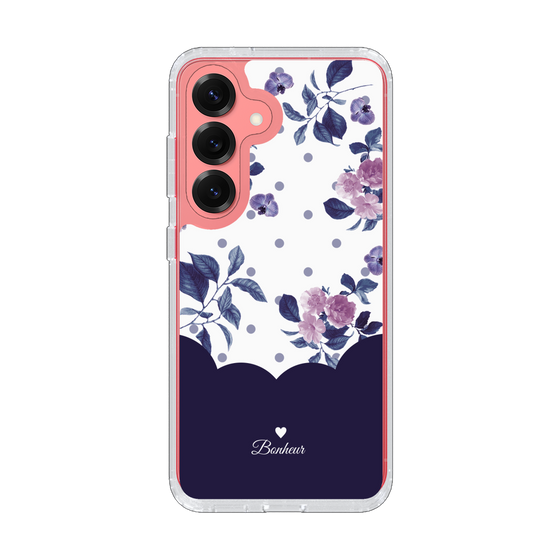 Slim Protection Case［ Twin Dot Flower - Navy ］