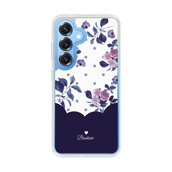 Slim Protection Case［ Twin Dot Flower - Navy ］