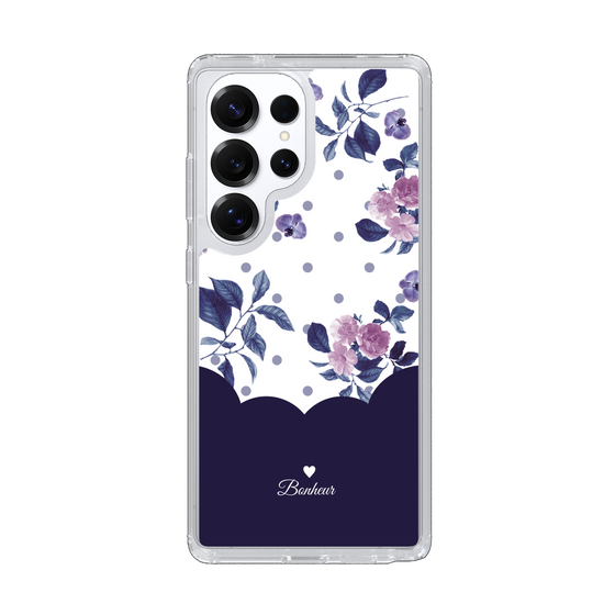 Slim Protection Case［ Twin Dot Flower - Navy ］
