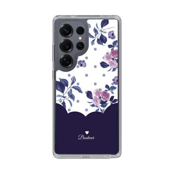 Slim Protection Case［ Twin Dot Flower - Navy ］