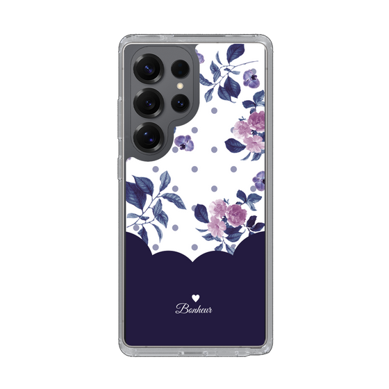 Slim Protection Case［ Twin Dot Flower - Navy ］