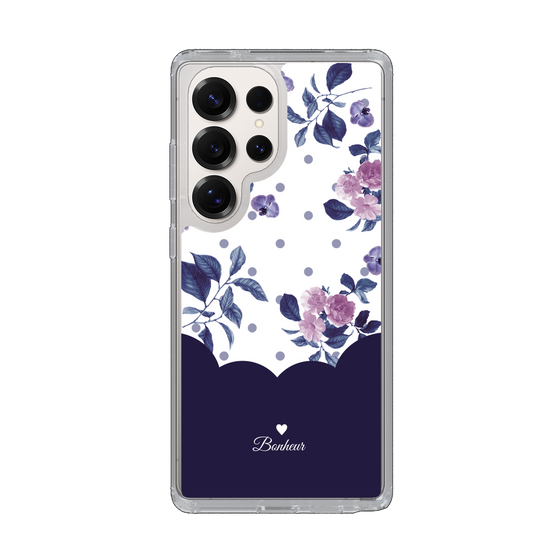 Slim Protection Case［ Twin Dot Flower - Navy ］