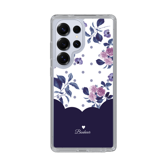 Slim Protection Case［ Twin Dot Flower - Navy ］