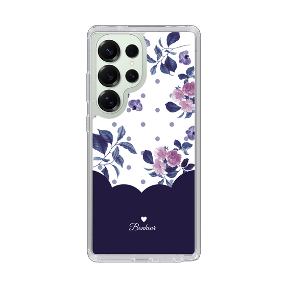 Slim Protection Case［ Twin Dot Flower - Navy ］