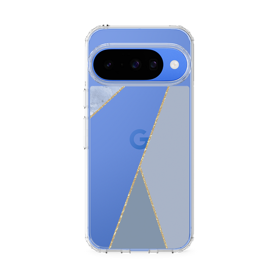 Slim Protection Case［ Marble Triangle Palette - Blue ］