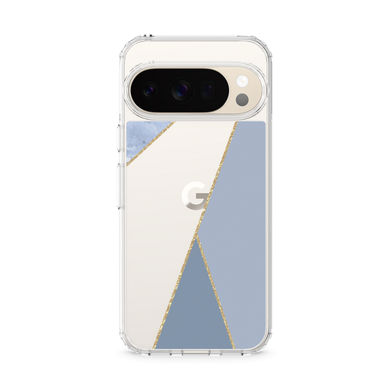 Slim Protection Case［ Marble Triangle Palette - Blue ］