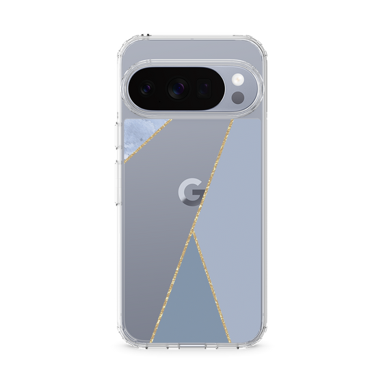 Slim Protection Case［ Marble Triangle Palette - Blue ］