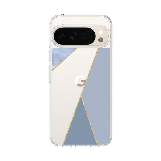 Slim Protection Case［ Marble Triangle Palette - Blue ］
