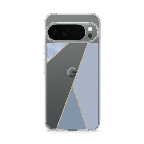 Slim Protection Case［ Marble Triangle Palette - Blue ］
