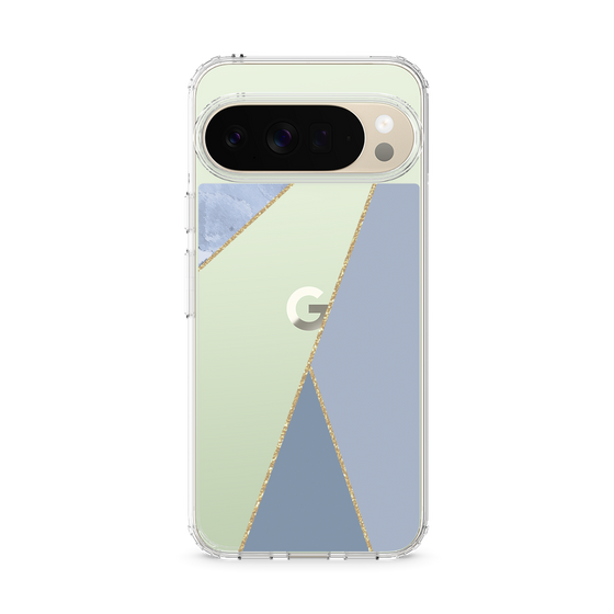 Slim Protection Case［ Marble Triangle Palette - Blue ］