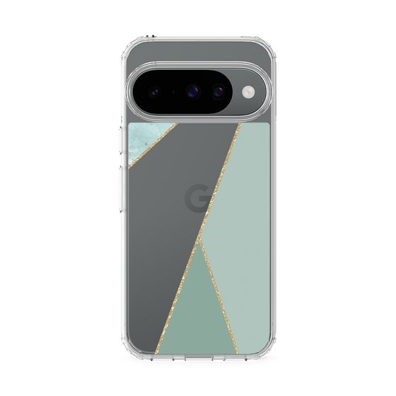 Slim Protection Case［ Marble Triangle Palette - Green ］