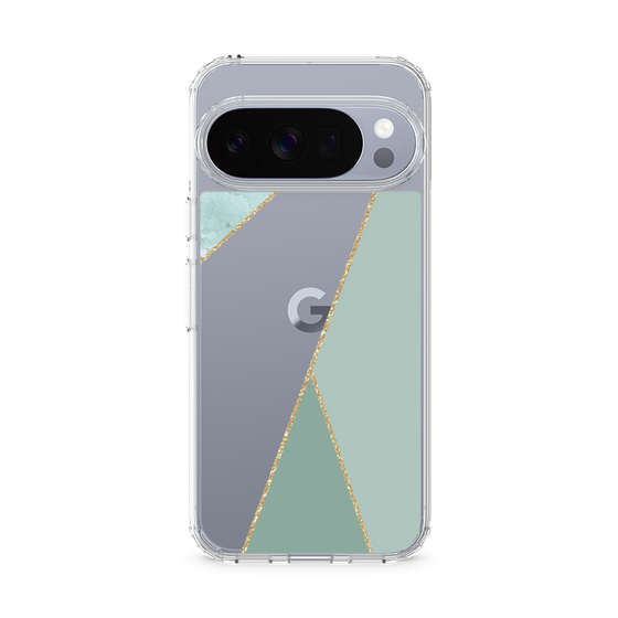 Slim Protection Case［ Marble Triangle Palette - Green ］