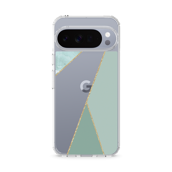 Slim Protection Case［ Marble Triangle Palette - Green ］