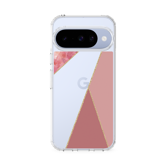 Slim Protection Case［ Marble Triangle Palette - Pink ］