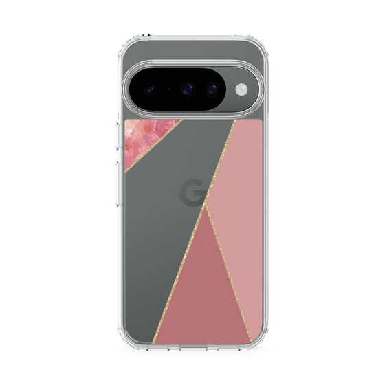 Slim Protection Case［ Marble Triangle Palette - Pink ］
