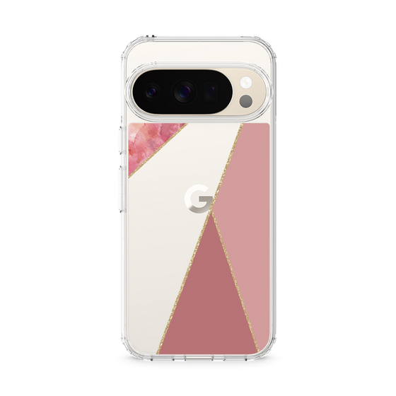 Slim Protection Case［ Marble Triangle Palette - Pink ］
