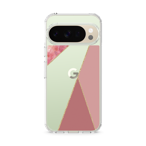 Slim Protection Case［ Marble Triangle Palette - Pink ］