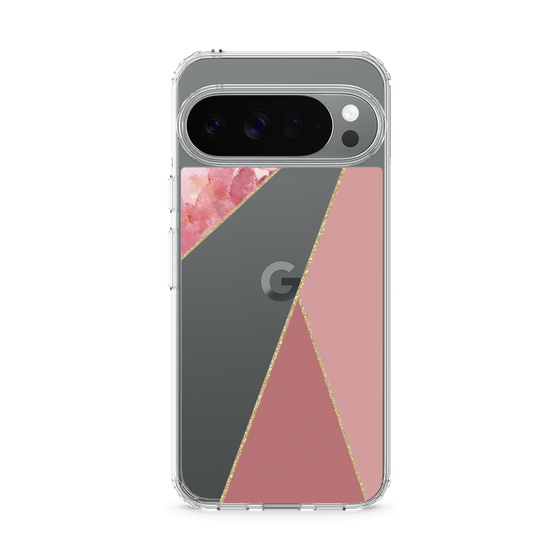 Slim Protection Case［ Marble Triangle Palette - Pink ］