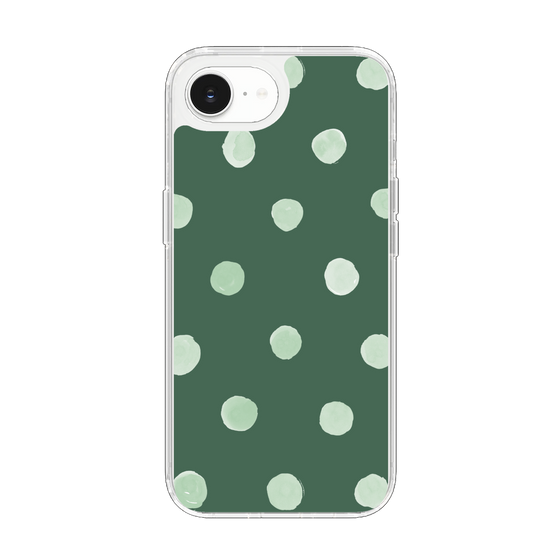 Slim Protection Case［ Watercolor Dots Retro Color - Green ］